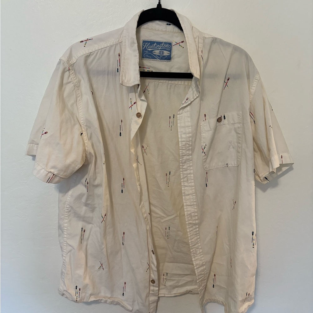 Men's White Casual Button Down Shirt